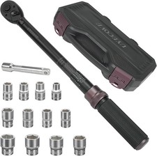 Clé Dynamométrique 1/2" 20-220NM, Clé Dynamométrique Automobile Set de 14 pièces