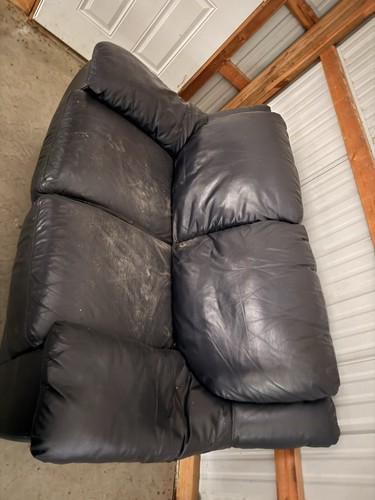 Black leather loveseat - loveseat, 2-seat