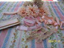 Antique haberdashery lot. Silk