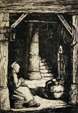 "Escalier Tournant" by Henry Charles Guerard French Impressionist Art Etching