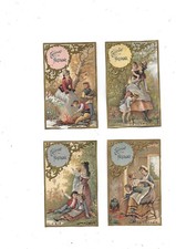 4 Chromos anciens pub