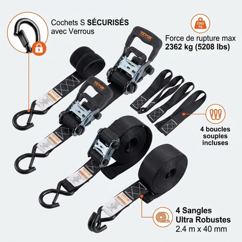 Sangles arrimage cliquet - sangles,