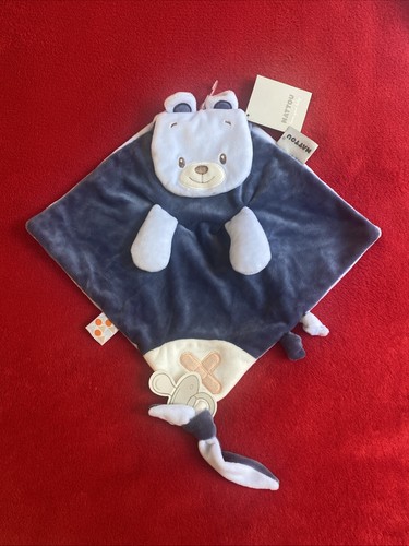 Doudou plat ours bleu - plat,