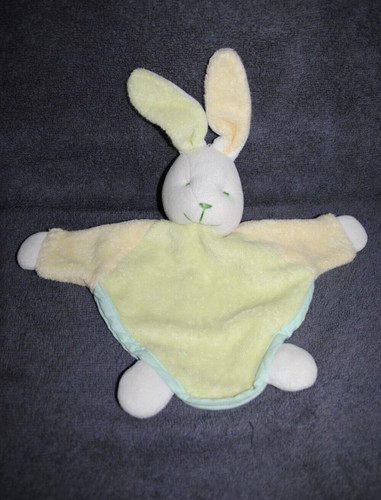 Doudou plat lapin vert - 🍀doudou,