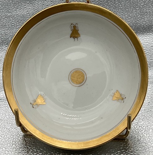 Soucoupe porcelaine blanc or - porcelaine,