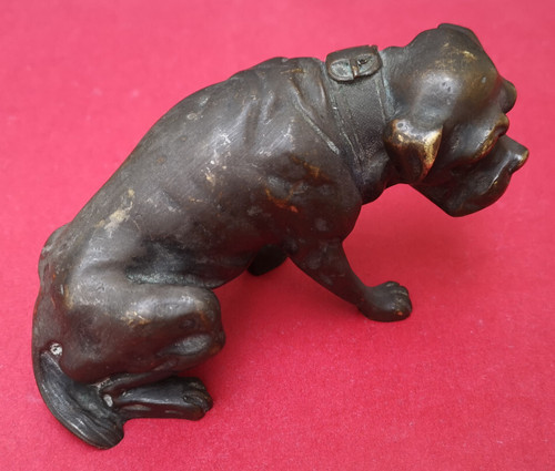 Chien boxer bronze époque - chien,