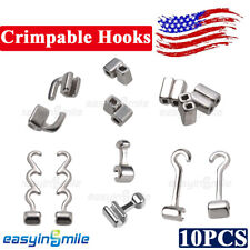10pc Dental Stops Orthodontic Crimpable Hooks Short/Long/Left Cross tubes Braces
