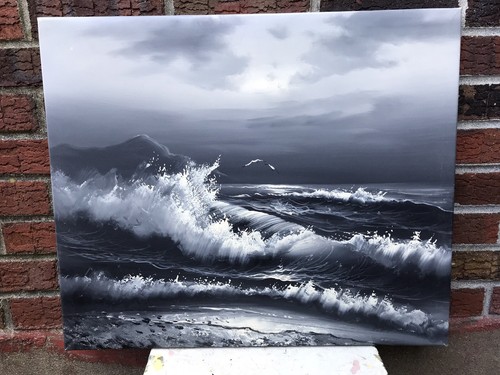 The wave genuine oil - genuine, painting