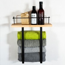 Cintre avec étagère en bois