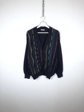 Vintage 1990s 3D Knit Sweater Pullover Jumper  Lined Cardigan Multicolor size 52