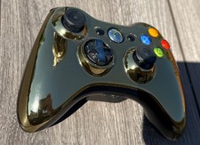 Microsoft Xbox 360 Wireless Gold Chrome Controller OEM Tested