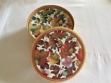 Set 6 Pamela Gladding Santa Barbara Ceramic Design Canape Plates Fall Leaves
