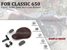 Pour Royal Enfield Classique 650 " Véritable Cuir Avant Moto Siège Ancien Marron