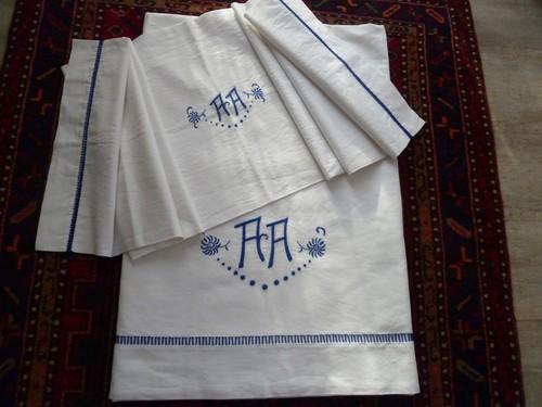 Beau drap ancien taie - drap,