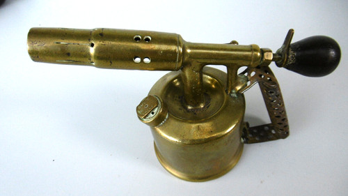 Ancienne lampe souder - ancienne, bronze