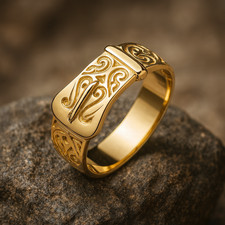 Bague homme boucle à motifs