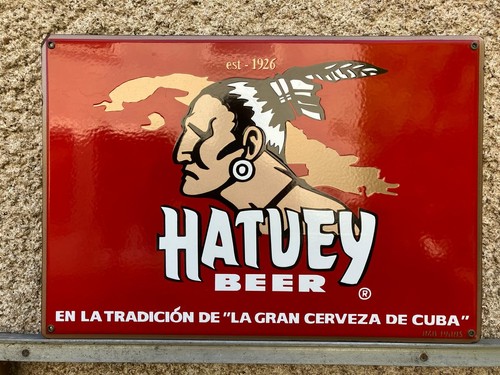 Plaque émaillée hatuey beer - plaque,