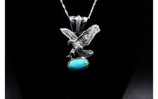 pendentif argent turquoise