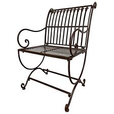 Chaise de jardin salon de jardin nostalgie fer 86cm marron style antique