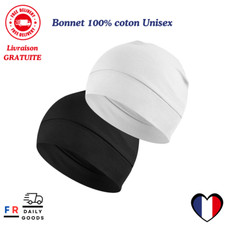 EINSKEY Bonnet de Nuit Homme Femme, 100% Coton Léger Fin Skull Cap pour Sport, 
