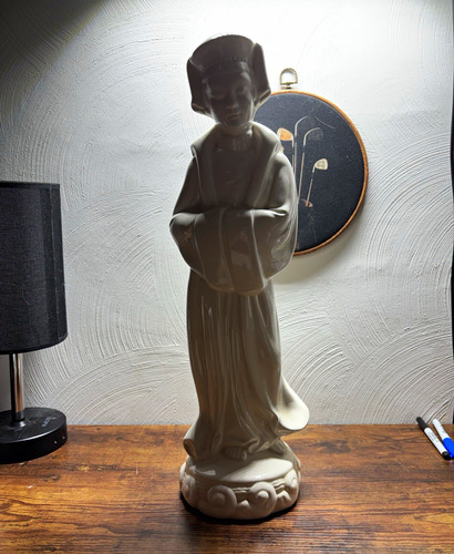 Vintage white glazed ceramic - glazed,