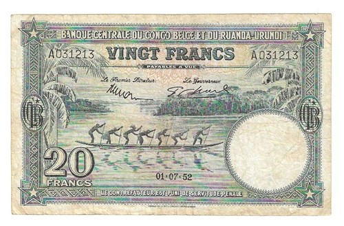 Billet congo belge 20 - billet,