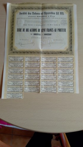Titre actions 100 f - titre,