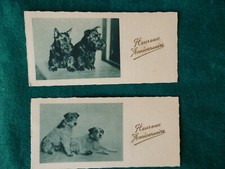 2 Antique Cards -Happy Birthday - Couple of Dogs