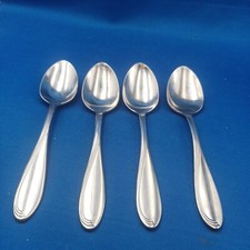 Lot of 4 Oneida Camber Cresta Windswept Scroll Stainless Teaspoons 6 1/8"