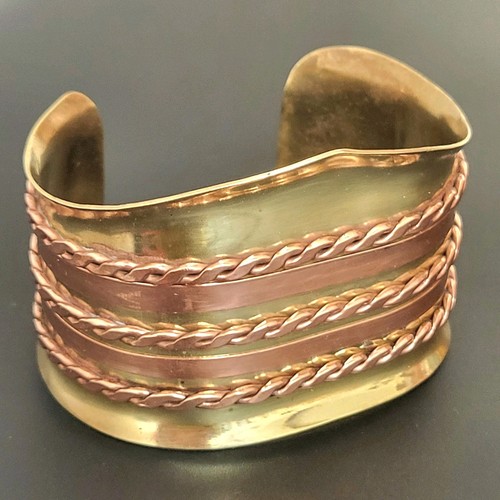 Bracelet manchette laiton - manchette, en