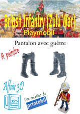 Custom Playmobil British Zulu War 3D Printed - 1 Pants with Gaiter