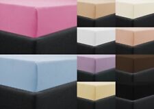 Jersey Drap Housse Lit Draps-Housses 80x200, 100x200, 180x200 Blanc Rose