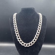 Men’s Sterling Silver 925 Italy Double Curb Link Gourmette Chain 60 Grams