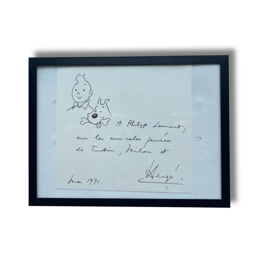 Tintin dédicace hergé - dédicace,