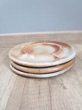 "3 FONDUE PLATES IN STONEWARE DU MARAIS FRANCE"""