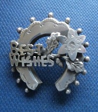 Vintage Argent Sterling Sweetheart / Meilleur Voeux Fer Broche - 1914 Chester