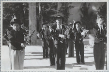 France, Breton festival, musicians, bagpipe, biniou vintage print, silver print
