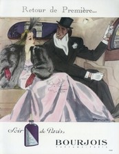 1946 Bourjois Soir De Paris Perfume Vintage French Print Ad - Pierre Mourgue Art