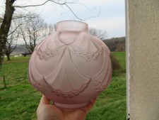 antique art deco molded glass ball vase