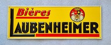 RARE lithographed sheet metal LAUBHEIMER beer to Nerac 36x13cm no enamel plate
