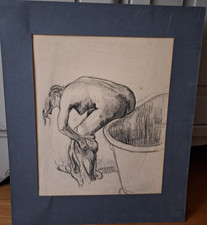 Dessin  fusain XIXe Original