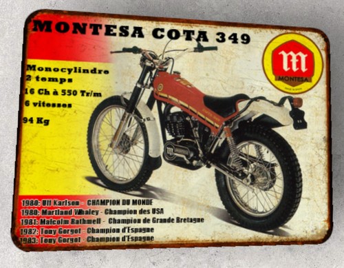 Plaque métal vintage montesa - plaque,