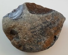 PALEOLITHIQUE SUPERBE  CHOPPING TOOL SUR GALET EN SILEX FRANCE8 118 MM  X  90 MM