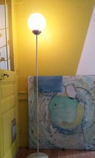 Vintage Art Deco Beige Floor Lamp.