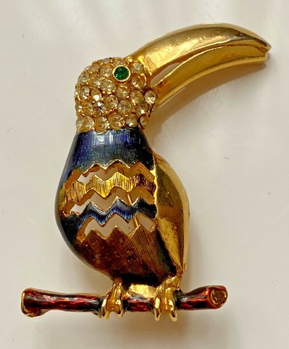 Broche vintage perroquet - broche,