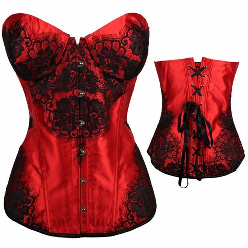 Corset bustier burlesque rouge