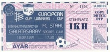 Ticket - Galatasaray v FC Stahl 18.09.1991 European Cup Winners Cup