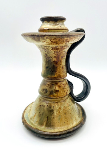 Art pottery candlestick - pottery,