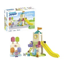PLAYMOBIL Junior 71703 Aire de jeux avec toboggan géant Comprend cinq personnage
