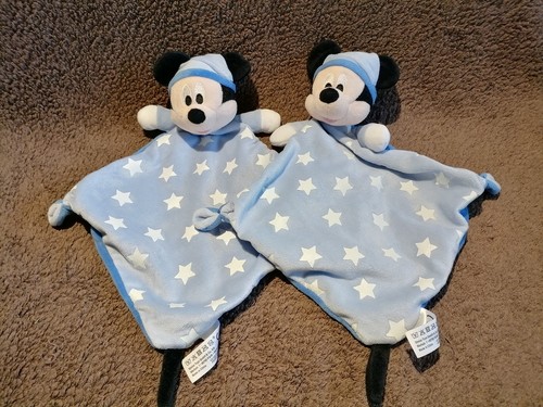 Doudou plat mickey bleu - doudou,